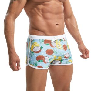 Summer Men's Nylon Printing Swim Briefs