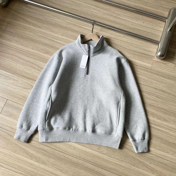 Men's Thick Loose Half Zipped Stand Collar Top - Image 9