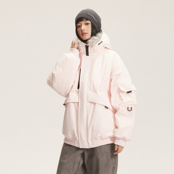 Retro Fur Collar Hood Parka Down Jacket Women's Winter Thickened - Image 3