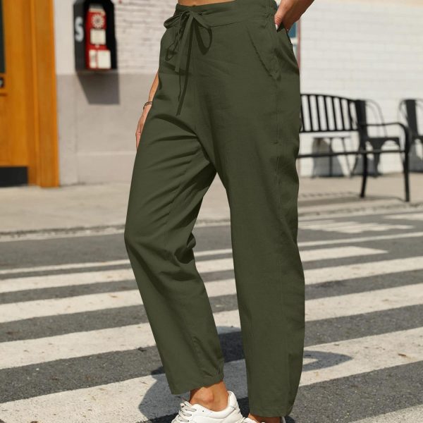 Women's New Casual Cotton And Linen Trousers - Image 4