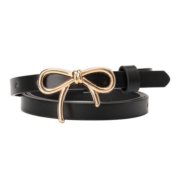Women's Bow Belt Gold Buckle All-match - Image 5