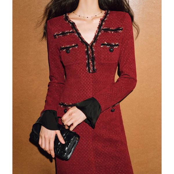 Contrast Color Fishtail Waist Dress - Image 3