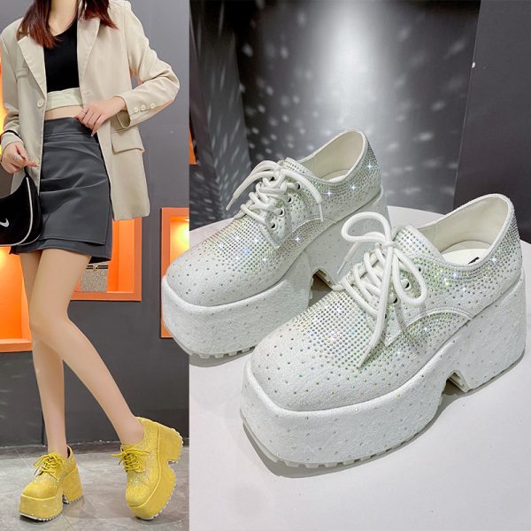 Women's Fashion Starry Rhinestone Platform Low-top Shoes - Image 3