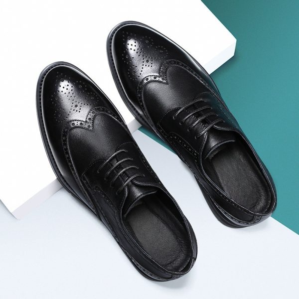 Fashion New Brogue Leather Shoes Men - Image 5