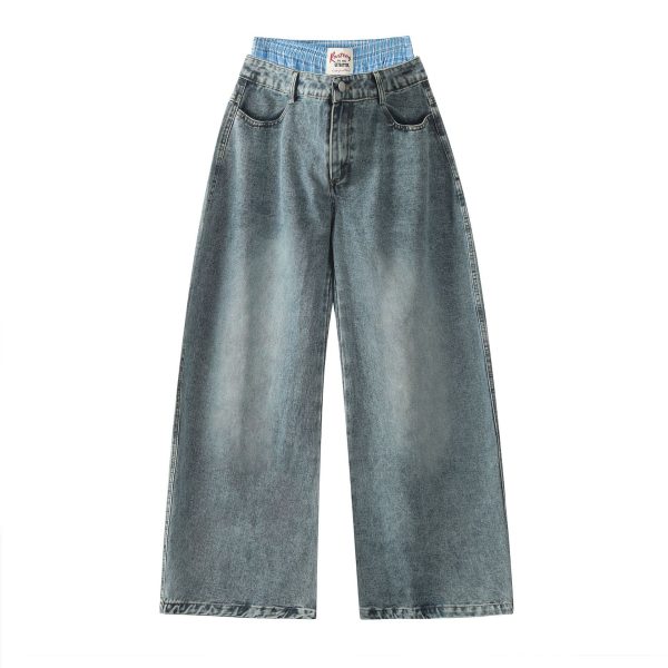 Washed Old Cotton Straight New 2024 Autumn Street Men's Jeans - Image 3