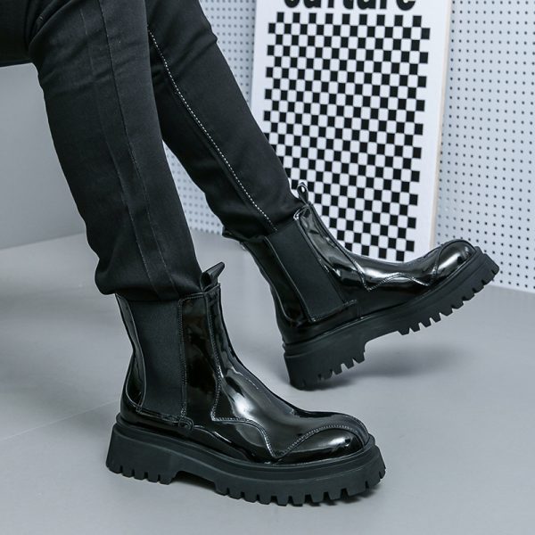 British Glossy Ankle Boots For Men - Image 3