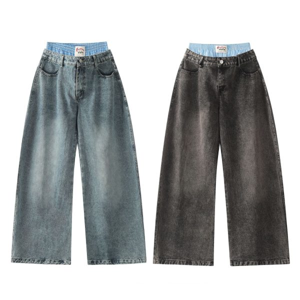 Washed Old Cotton Straight New 2024 Autumn Street Men's Jeans - Image 5