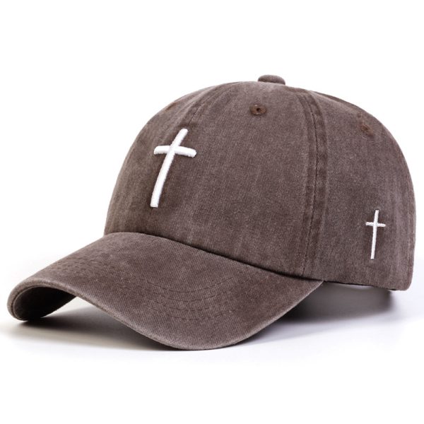 Four Seasons Embroidered Cross Casual Versatile Sun Hat - Image 8