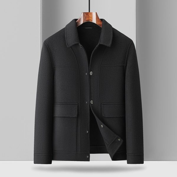 Woolen Coat Male Plus Size Turn-down Collar Coat - Image 7