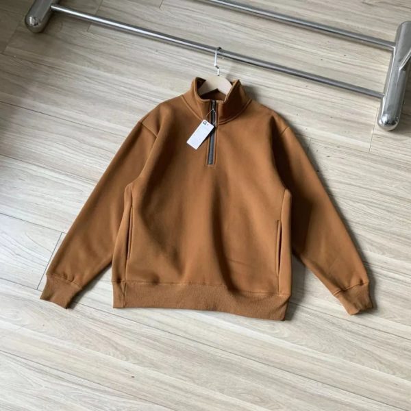 Men's Thick Loose Half Zipped Stand Collar Top - Image 6