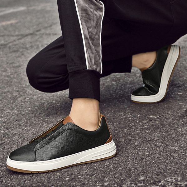 Low-top Slip-on Genuine Leather Top Layer Cowhide Casual Shoes - Image 2