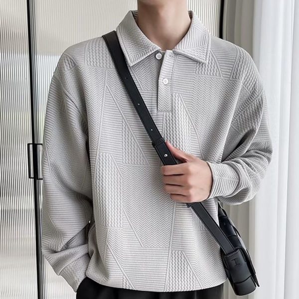 Mature And Stable Lapel Sweater For Men - Image 2