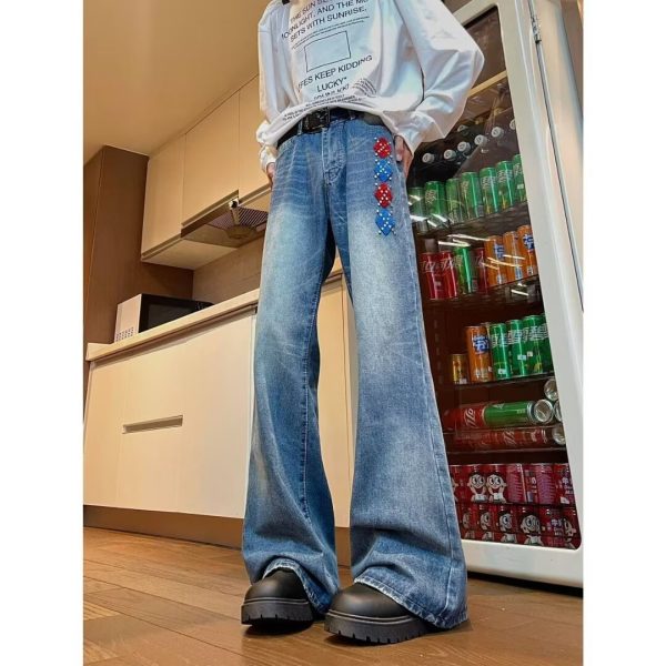 American-style Retro Washed Design Towel Embroidered Skinny Jeans For Women - Image 6