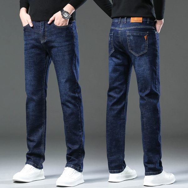 Men's Casual Loose Straight High Stretch Jeans - Image 8