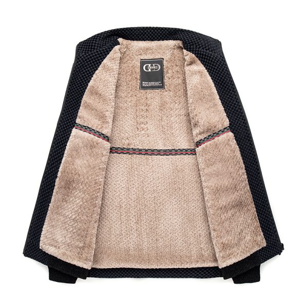 Middle-aged And Elderly Men's Fleece-lined Thickened Chenille Coat - Image 4