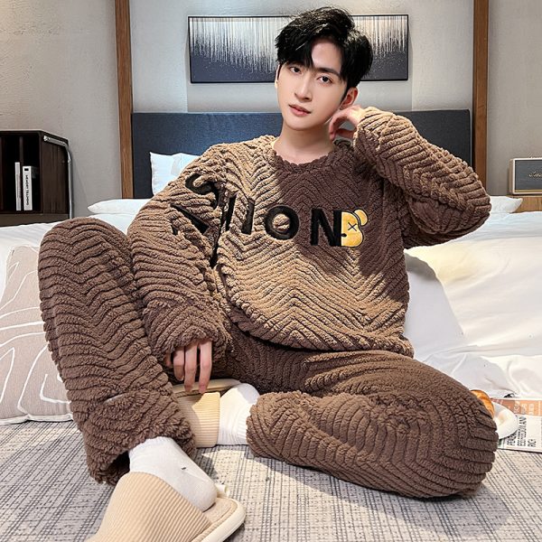 Men's FallWinter Thickened Coral Velvet Pajamas Suit - Image 6