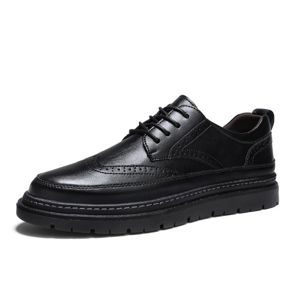 Men's Brogue Korean-style British Men Leather Shoes - Image 2