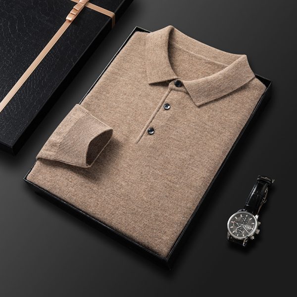 Thickening Men's Pure Wool Sweater Long Sleeve Knitting Shirt - Image 5