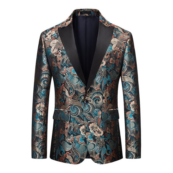 Men's African National Style Simple Printed Suit Jacket - Image 4