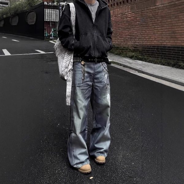 Men's Vintage Zipper Cardigan Casual Jacket - Image 2