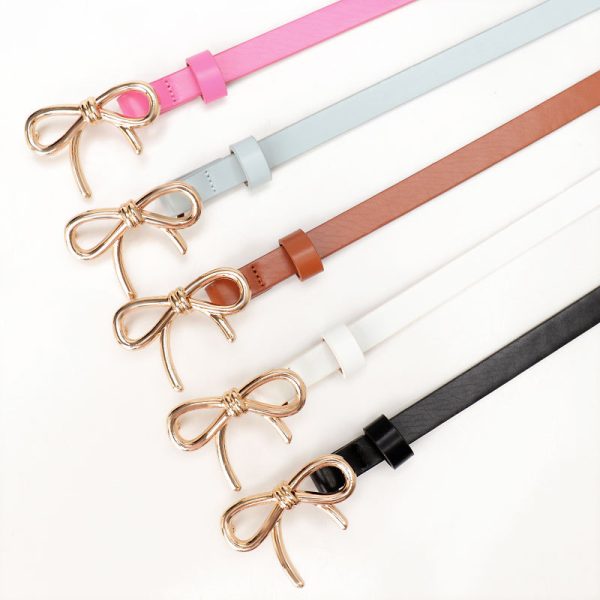 New Sweet Girl Bow Women's Light Luxury Flawless Finish Belt - Image 3