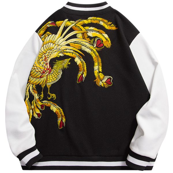 Men's Loose National Embroidered Vintage Suede Jacket - Image 6