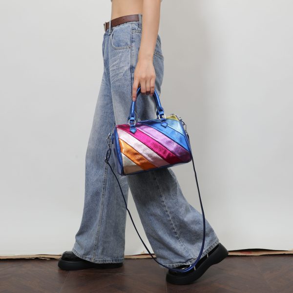 Color Contrast Patchwork Large Capacity Handbag - Image 4