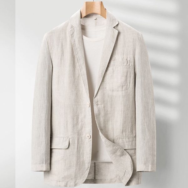 Linen Loose Plus Size Suit Men's Casual Jacket - Image 3