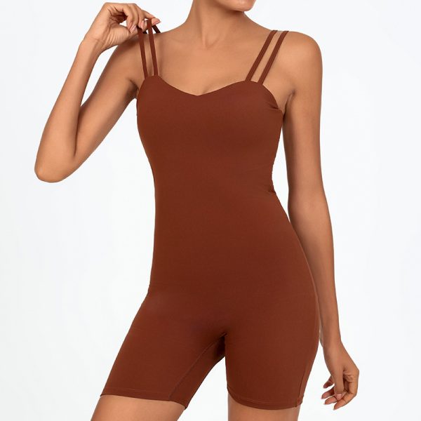 Nude Feel Quick-drying Beauty Back Cross One-piece Shorts - Image 4
