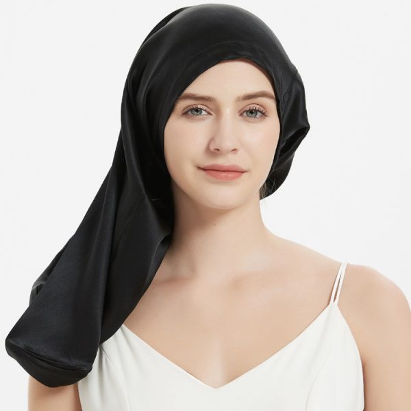 Women's Simple Silk Long Lace-up Nightcap - Image 6