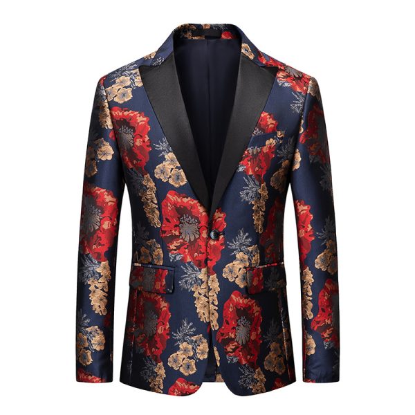 Men's African National Style Simple Printed Suit Jacket - Image 7
