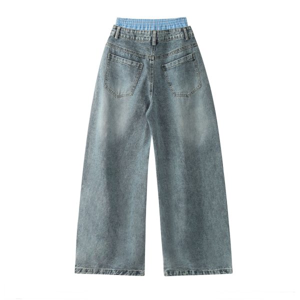 Washed Old Cotton Straight New 2024 Autumn Street Men's Jeans - Image 4