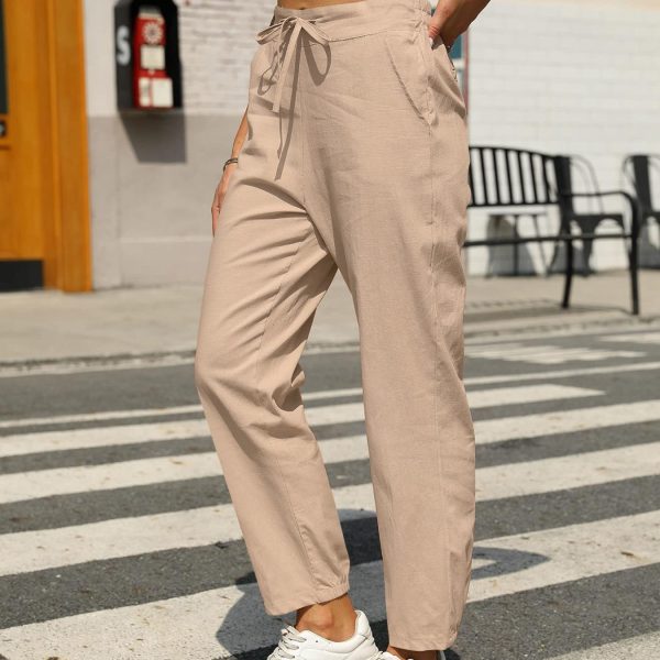 Women's New Casual Cotton And Linen Trousers - Image 3
