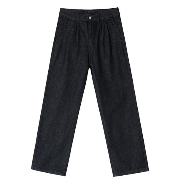 Straight Jeans Men's Casual Loose-fitting Wide-leg Trousers - Image 5