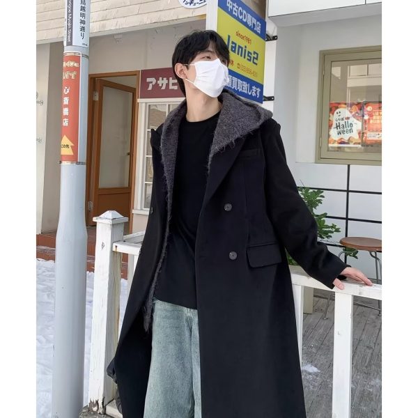 Long Woolen Coat Woolen British Style Trench Coat Spring - Image 3