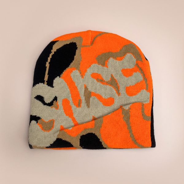 American Contrast Color Letter Jacquard Knitted Hat - Image 2