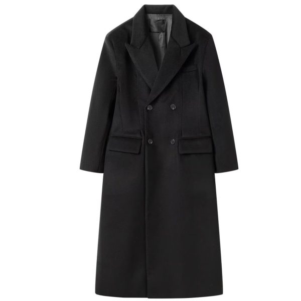 Long Woolen Coat Woolen British Style Trench Coat Spring - Image 5