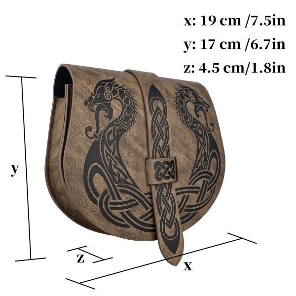 Retro Medieval Boat Pattern Saddle Bag - Image 2