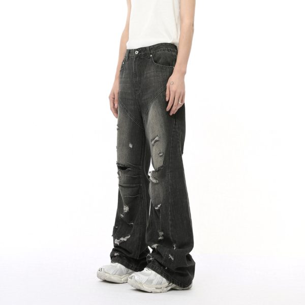 Street Style Broken Hole Design Retro Skinny Jeans - Image 2