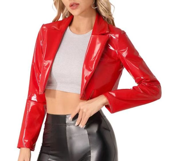 European And American Jacket Short Motorcycle Midriff Outfit Coat - Image 7