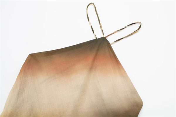 Casual Tie-dyed Ramie Hanging Collar Dress - Image 2