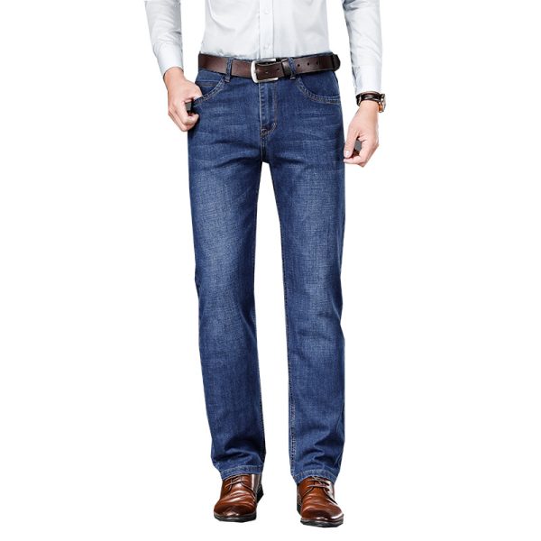 Loose Straight Business Washed Jeans - Image 5
