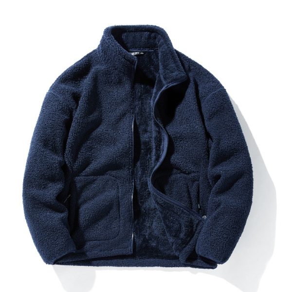 Outdoor Jacket Men's Fleece Stand Collar Loose - Image 7