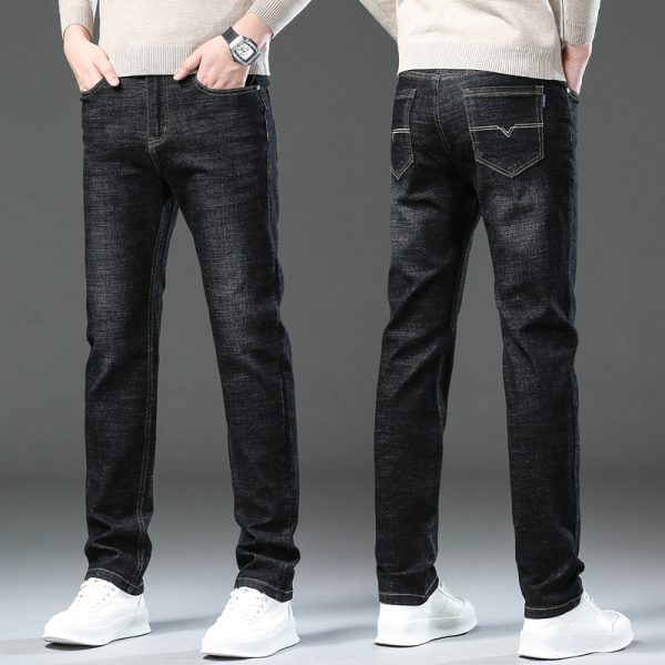 Men's Casual Loose Straight High Stretch Jeans - Image 5