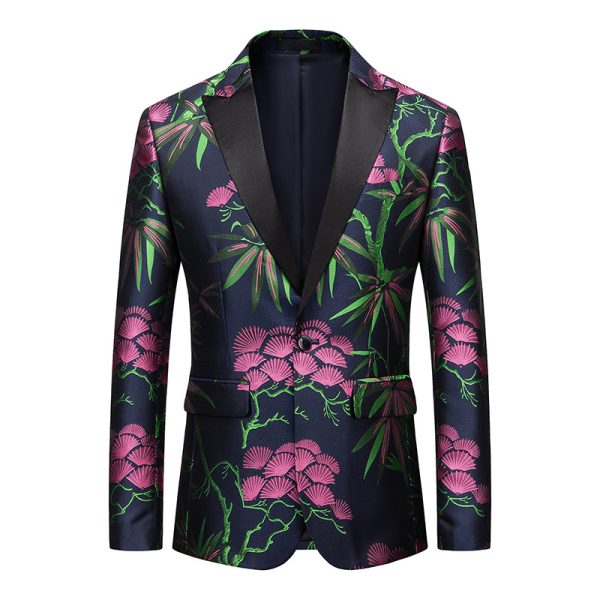Men's African National Style Simple Printed Suit Jacket - Image 3