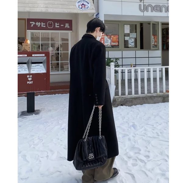 Long Woolen Coat Woolen British Style Trench Coat Spring - Image 4