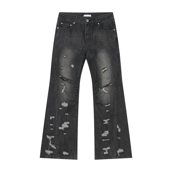 Street Style Broken Hole Design Retro Skinny Jeans - Image 6