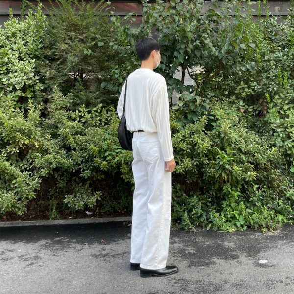 Men's Summer Pure White Loose Straight Jeans - Image 3