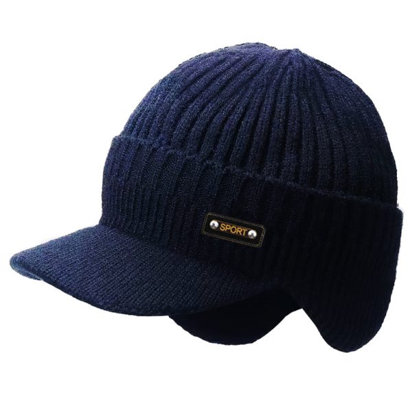 Warm Ear Protection Hat Men's Thickened Woolen Cap - Image 3
