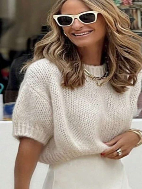 French Style Elegant Short Sleeve Sweater - Image 6